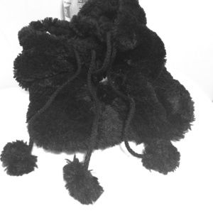 Black, fuzzy bootie slippers!