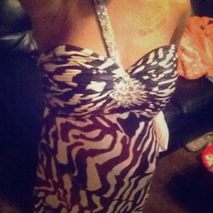 Beautiful Auburn Zebra Prom Dress