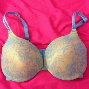 Fashion Bug blue & yellow push-up bra