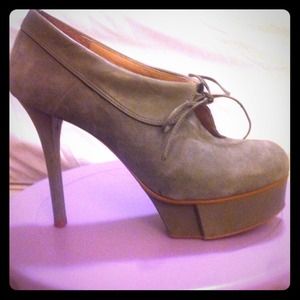 Jeffrey Campbell Grey Suede Platform Heels Nassau