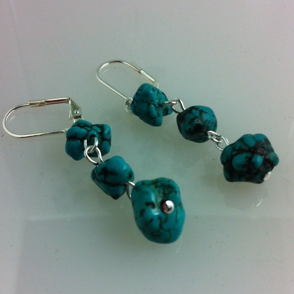 LL Genuine Turquoise Necklace, Earrings, Bracelet - Picture 2 of 3