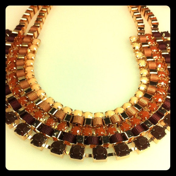 Jewelry | Ss Shades Of Brown Ribbons And Beads Necklace | Poshmark