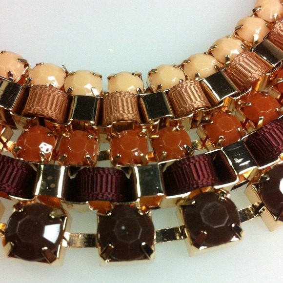 Jewelry | Ss Shades Of Brown Ribbons And Beads Necklace | Poshmark