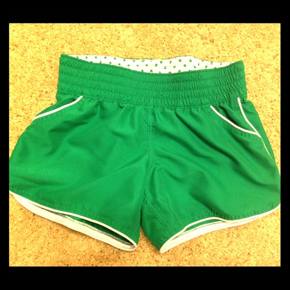 Green Shorts with White Lining