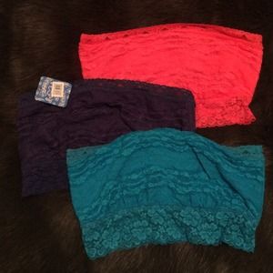 Free People lace bandeau 3 pack- 1 new with tag