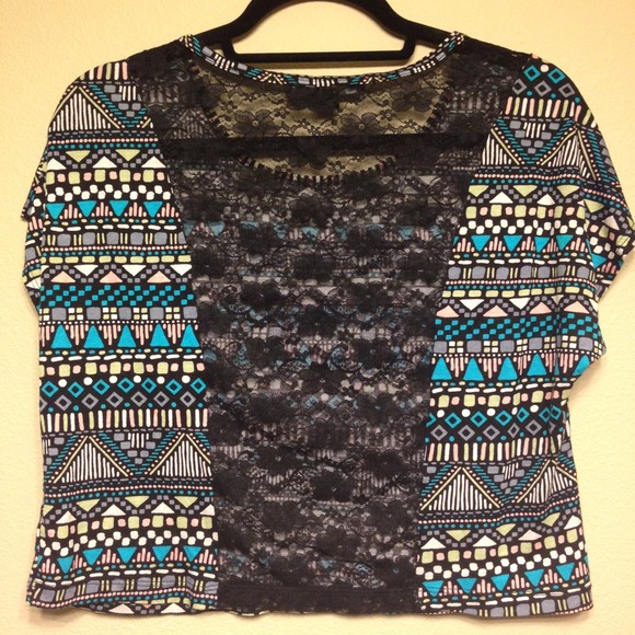 Pattern Top with Lace Back - Picture 2 of 3
