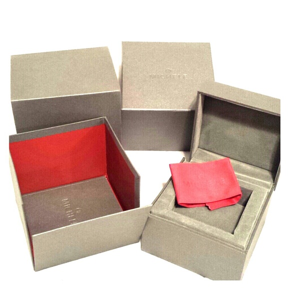 Michele watch box, cleaning cloth and lid