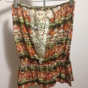 Cute fall colored lace tube top!