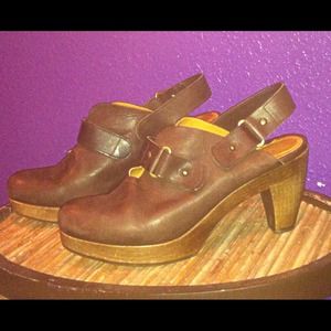 Coclico Nando Wood Clogs Mules Heel Leather Spain