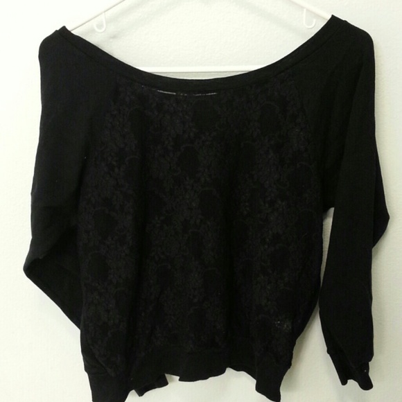 Lace back long sleeve top