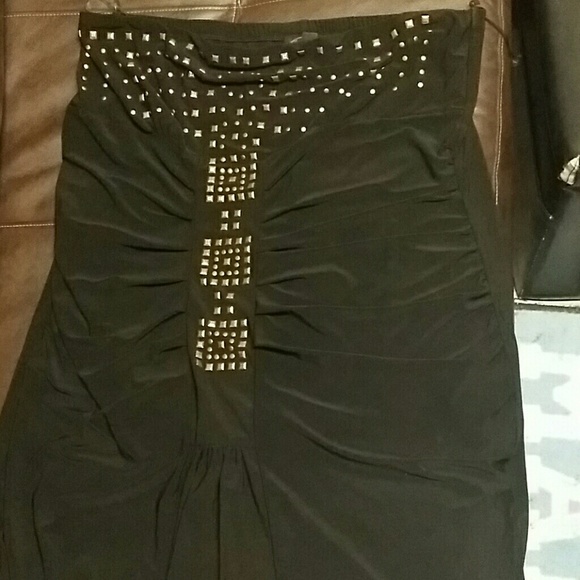 Torrid strapless dress with bronze detail 3x