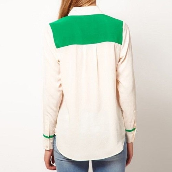 🚫SOLD🚫 Colorblock Button Down Blouse - Picture 3 of 4