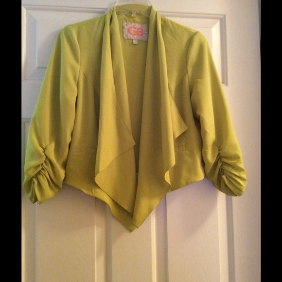 Lime green waterfall blazer