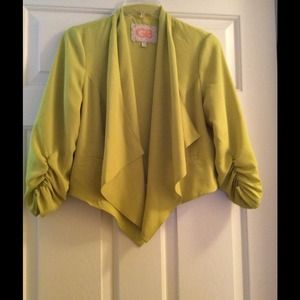 Lime green waterfall blazer