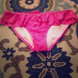 Pink and White polka dot bikini bottom
