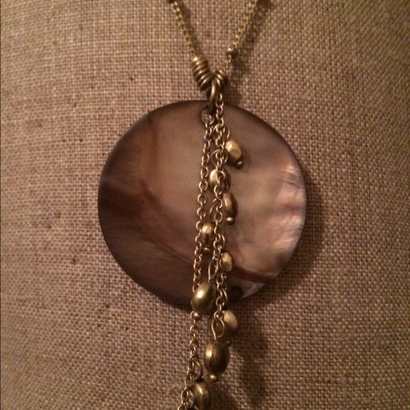 Brushed Gold & Mother of Pearl Lia Sophia Necklace