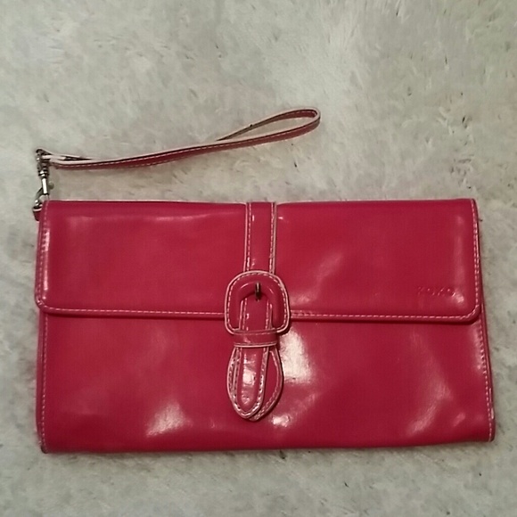 Hot pink XoXo clutch
