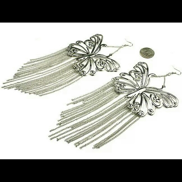 Silver butterfly earrings
