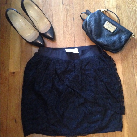 Reduced-J.Crew black lace skirt-NWT - Picture 2 of 3