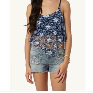 Summer Lace 2-Tone Crop Swing Cami