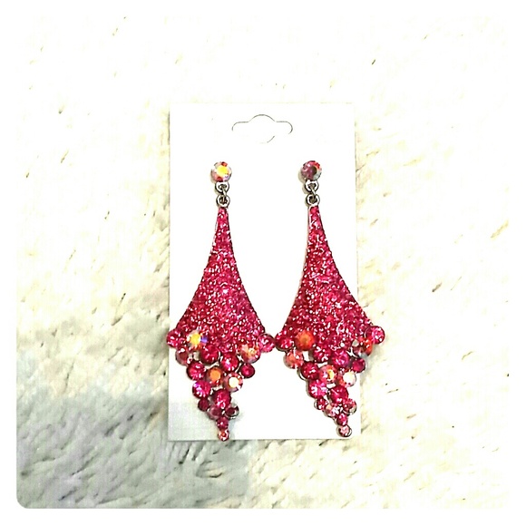 Pink stone earrings