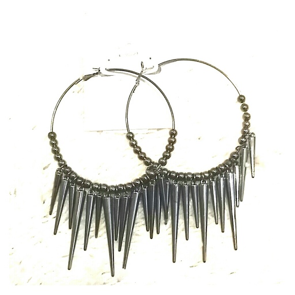 Charcoal spiked earrings