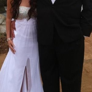 White sparkly strapless prom/formal dress like new