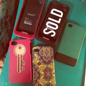 iPhone 4s - Red Mophie and Cases