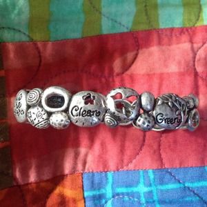 Eco friendly bracelet, stretches, no clasps.