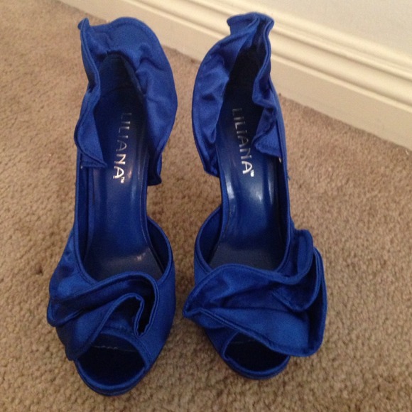 Blue high heels