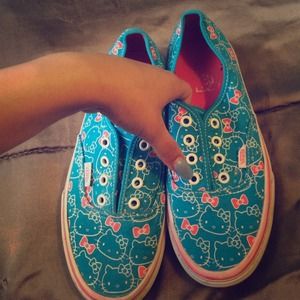 Blue hello kitty vans( only wore 2 times )