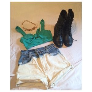 black combat boots