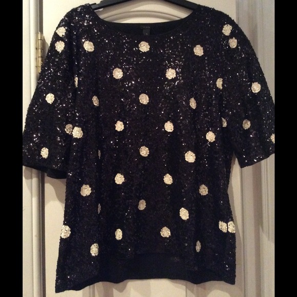 J.Crew polka-dot sequin top never worn