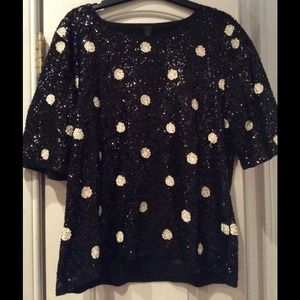 J.Crew polka-dot sequin top never worn