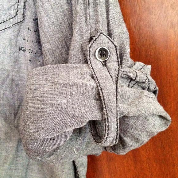 Men's Grey patterned button down - Picture 2 of 3