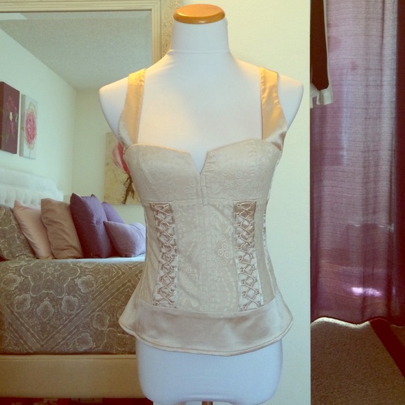 Bebe Ivory Cream Bustier Top