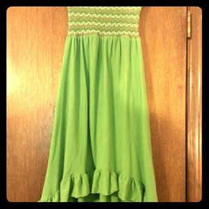 Bright green high low dress