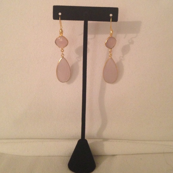 Pink chalcedony earrings