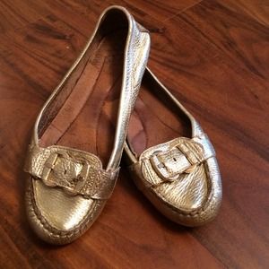 J. Crew Metallic Gold Flats