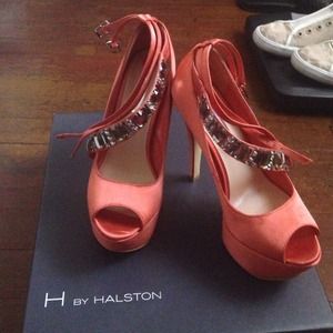 Coral high heels