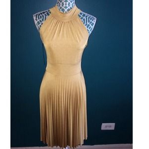 Gold Halter Dress