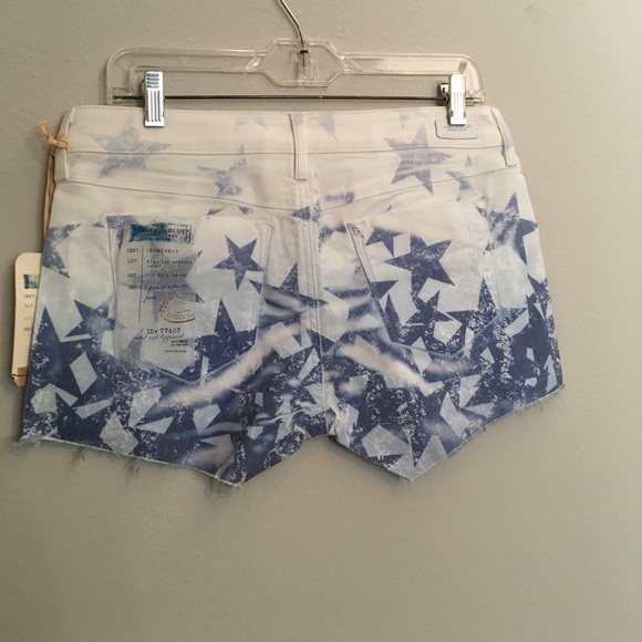 NWT Distressed Shorts Fringe Cutoffs Stars Stretch - Picture 3 of 7