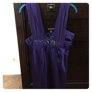 Beaded purple formal dress