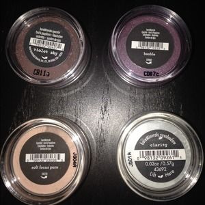Each bareMinerals Eyeshadow shown is $12 a piece.