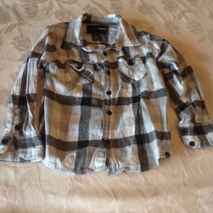 Boys size 5 Hurley plaid button up