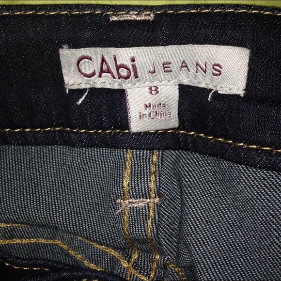 Dark denim stretch Cabi jeans.