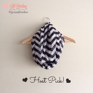 Black Chevron Infinity Scarf