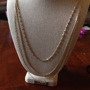 Long gold layered necklace REDUCED