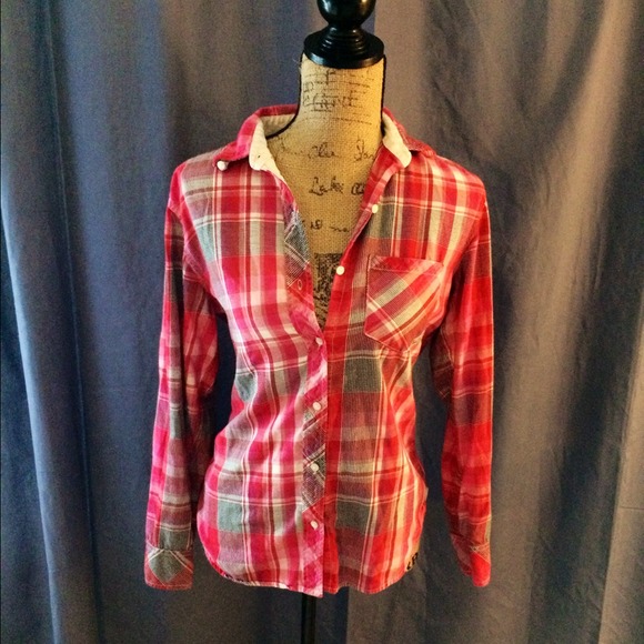 VS plaid shirt and vs bandeau bundle