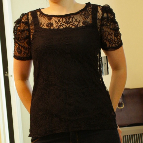 Black lace blouse
